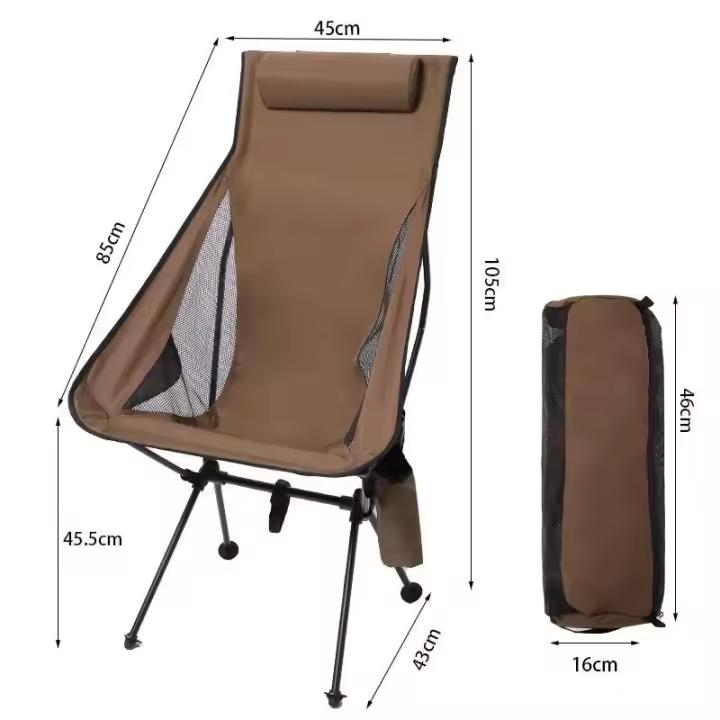 Reposacabezas plegables portátiles para acampar, aleación de aluminio ligera para viajes, silla de pesca, muebles de exterior - 1