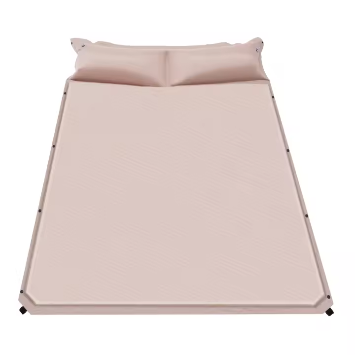 Colchón de aire autoinflable doble para acampada, 2 almohadas, bolsa de almacenamiento, 2 personas - 1