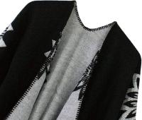 Manta de Caña de Poncho de Doble Cara Paño de Cuadrícula de Color para Mujeres - details 4