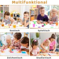 2 Sillas, Mesa y Sillas Infantiles con Forma de Cacahuete, Altura Ajustable, Mesa de Pintura para Niños, Juego de Mesa y Silla Infantil para Guardería y Jardín de Infancia, Amarillo - details 6