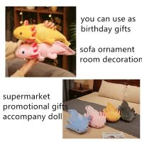 Peluche De 45cm De Axolotl Colorido Kawaii Juguete De Salamandra Suave Almohada Larga Regalo Para Niños Material De Algodón PP - details 2