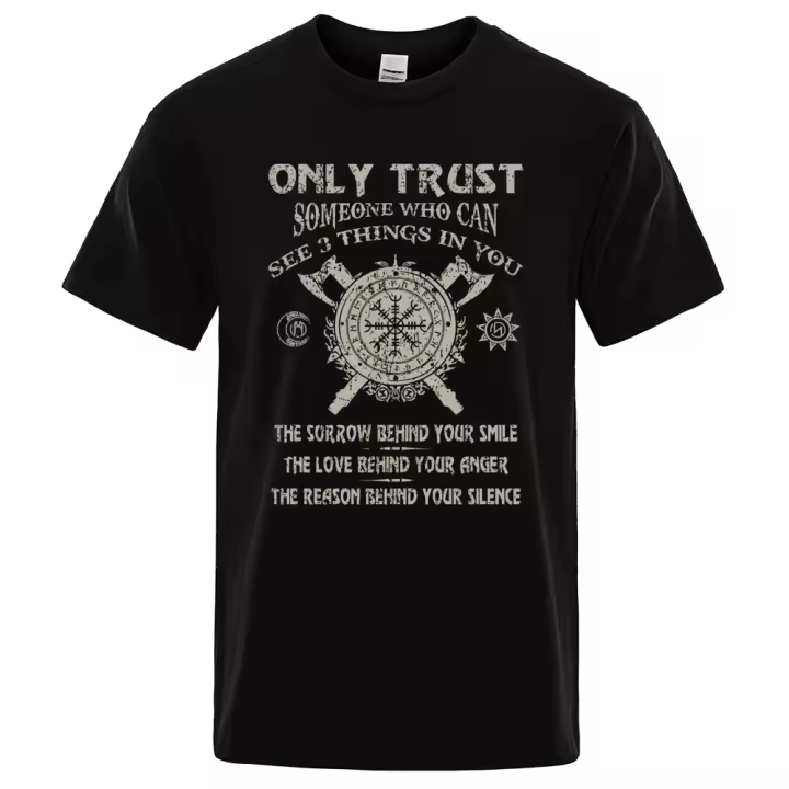 Camiseta de Vikingos Odin Impresión Gráfica de Lenda Vikinga Camiseta de Verano de Algodón para Hombres Estilo Hip Hop Moda Callejera - 1
