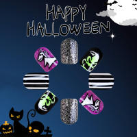 Uñas postizas de larga duración, Uñas postizas ultraflexibles, brillantes, prensas cortas para Halloween, uso diario y fiestas - details 1