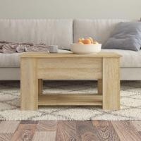 Mesa de centro, mesa auxiliar, consola lateral, salón, sofá, sala de estar, cafetería, muebles, mobiliario, madera contrachapada blanca, 79x49x41 cm - details 47