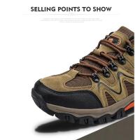 Zapatos de senderismo para hombre al aire libre, forro de cuero resistente al desgaste, suela de goma sintética - details 2