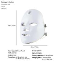 La piel inalámbrica del fotón de la belleza de la cara del LED de 7 colores aprieta la máscara facial del cuello del rejuvenecimiento - details 5