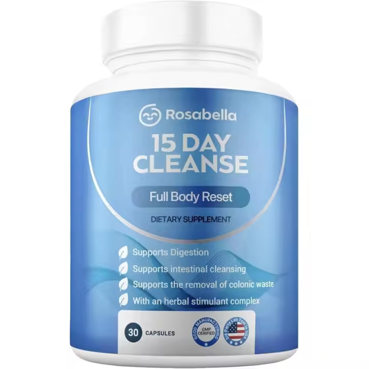 Rosabella 15 días de cuerpo completo Colon hombres mujeres pastillas de desintoxicación para limpieza intestinal para la salud digestiva y alivio de la hinchazón - Formulado por médicos, - 1