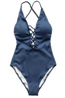 Traje de Baño de Una Pieza Ajustado Color Sólido Sexy sin Espalda Material de Nylon de Alta Elasticidad Estilo de Moda para Mujeres Primavera/Verano - details 7