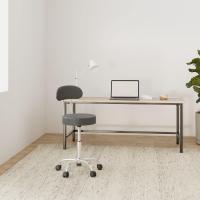 Taburete de Trabajo de 1 Pieza Giratorio Taburete de Silla Giratoria Silla de Oficina con Respaldo de Altura Regulable en Blanco - details 14