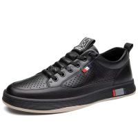 Nuevo traje de cuero formal de diseño italiano, zapatos deportivos informales de fondo plano con cordones negros para hombre, vestido - details 3