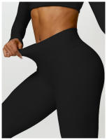 Conjunto de Yoga para Mujer de Manga Larga y Ajustado Traje Deportivo de Fitness de Cintura Alta Secado Rápido Top Largo + Leggings Material Exterior de Nylon Adecuado para Primavera/Verano - details 5