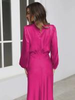 Primavera Verano nuevo vestido de manga larga de satén de gama alta vestido de noche elegante para mujer ropa de fiesta vestidos de celebridades - details 43