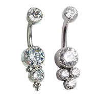 Barra de ombligo de circón de titanio g23, 14g, piercing interno roscado, anillos para el ombligo, joyería para el cuerpo, anillos para el ombligo, 1 ud. - details 2