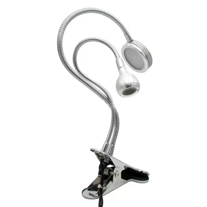 Lámpara de mesa con Clip 2 en 1, luz de escritorio blanca fría ajustable por USB, creativa, para tatuaje de cejas, arte de uñas, belleza, maquillaje y Pesca - 1