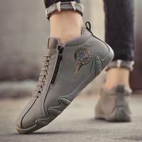 Zapatillas Deportivas Casuales para Hombres Top Media con Cremallera y Cordones, Forro de Tela Transpirable, Suela de PVC Duradera para Correr, Senderismo y Uso Diario - details 7