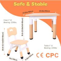 Juego de Mesa y 2 sillas para niños, Altura Ajustable, Juego de Mesa y Silla para niños de 3 a 8 años, fácil de Limpiar, Aprobado por CPC y CE (Juego de 3 Piezas), Color Azul - details 19