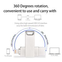 JASTER Flash Drive de Alta Velocidad de 256GB Cable USB 3.0 para Iphone Lightning Plata OTG - details 5
