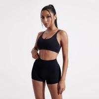 Sujetador deportivo cruzado de Color liso para mujer, Top deportivo ajustado suave de alta resistencia, ropa interior de entrenamiento integral para gimnasio y Yoga con almohadilla para el pecho - details 7