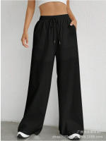 Pantalones de pierna ancha de cintura con cordón - details 1
