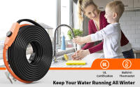 Cable Calefactor para Tuberías, 9m 23W/m Cinta Térmica con Termostato Integrado, Diseñado para Prevenir Congelación en Tuberías de PVC, Metal y Plástico - details 0