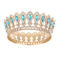 Decoraciones de pastel redondas de tiara de reina princesa europea, coronas barrocas para desfiles, tiaras de rey, coronas de boda brillantes para novias - details 14