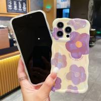 Funda de iPhone 15 Pro Max Pintura al Óleo de Luz Azul Arco Iris Flor Mariposa - details 14
