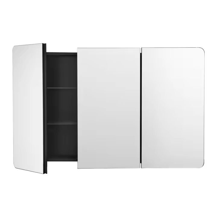 SucceBuy Botiquín, 25.5 x 40 pulgadas, para baño con espejo, gabinete de pared con marco de aluminio, estantes ajustables de 4 capas - 1
