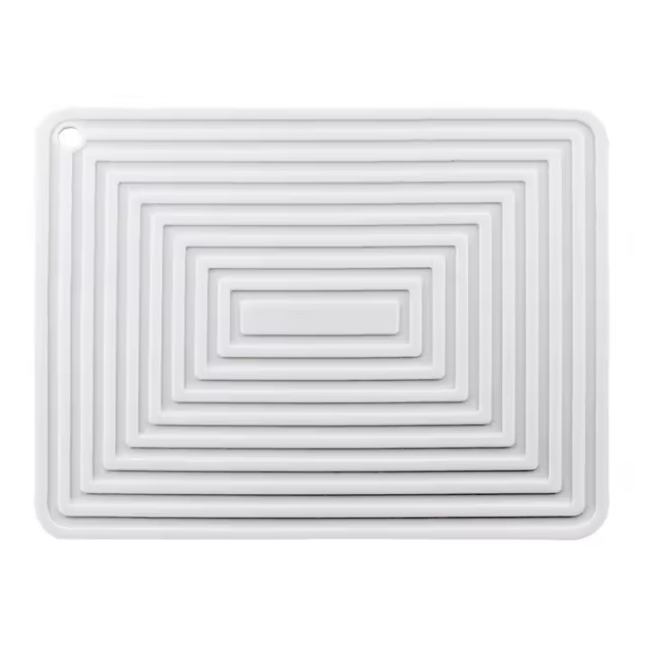 Soporte grande de silicona para ollas, almohadilla cuadrada gruesa de aislamiento térmico, alfombrilla corrugada antideslizante para mesa de cocina, blanco - 1