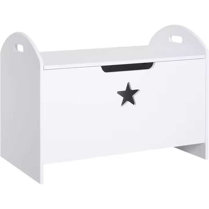 Juguete de Niño Tapa Reversible Diseño con Seguridad 62x40x46,5 cm Amplio Espacio Carga 20 kg Blanco - 1