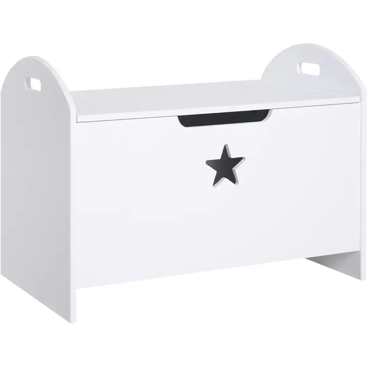 Juguete de Niño Tapa Reversible Diseño con Seguridad 62x40x46,5 cm Amplio Espacio Carga 20 kg Blanco - 1