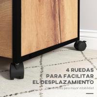 Archivador Móvil con Ruedas 2 Cajones Barra Colgante para Tamaño Carta A4 y 2 Llaves - details 1