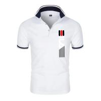 Polo con solapa estampada para hombre, Camiseta ajustada de manga corta, de negocios, informal, de alta calidad, a la moda, de v - details 13