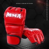 1Pair Thick Boxing Gloves MMA Gloves Half Finger - details 0
