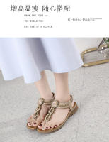 Sandalias de nuevo estilo con diamantes de imitación, cómodas, de punta redonda, para vacaciones en la playa, zapatos planos de talla grande - details 26