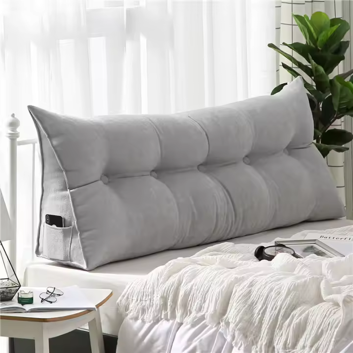 Cojín de Escritura de Lectura Almohada de Soporte de Espalda en Forma de Triángulo 100% Poliéster - 1