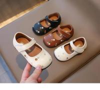 Zapatos de cuero para niños y niñas, zapatillas planas de princesa, versátiles, con flores dulces, fondo suave, antideslizantes, a la moda, novedad de otoño, 2024 - details 2