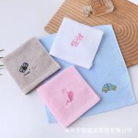 Toalla de algodón para niños, toalla cuadrada de dibujos animados de color sólido, suave, absorbente, para saliva, para bebés y niños pequeños - details 4