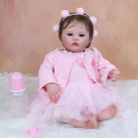 BZDOLL-Muñeca Reborn realista de silicona suave, juguete con pintura 3D de piel y venas, vestido encantador, chica Boneca, 45cm, 19 pulgadas - details 0