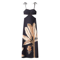 Ropa de mujer europea y americana moda y elegancia temperamento cintura halter vestido de tirantes vestido - details 2