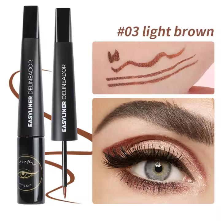 Maquillaje Maxfine Dip-fitting Liquid Eyeliner Pen Set impermeable y a prueba de aceite sin manchas El producto genuino es muy fino - 1