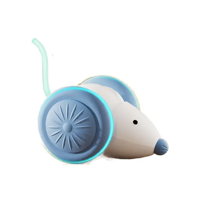 Ratón eléctrico interactivo para gato, juguete de interacción perezosa con carga USB, palo de burla automático para gato, juguete de ratón simulado automático inteligente - 1