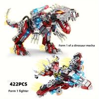 Bloques de construcción para niños, juguete de ladrillos para armar dinosaurio Mecha 2 en 1, con mecanismo Jurásico de Indominus - details 0