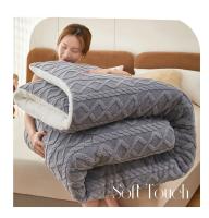 Manta de Invierno Super Grosora y Cálida para Cama con Peso de Cachemira Artificial Suave y Cómoda Calidez de Cojín de Cuero de Lamb - details 1