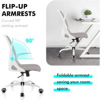 Silla de Oficina, Silla de Escritorio ergonómica, Silla de computadora de Malla Transpirable, cómoda Silla giratoria con reposabrazos abatibles y Altura Ajustable - details 2