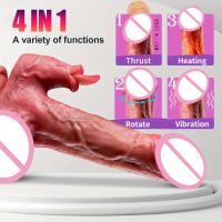 Consolador realista vibrador empuje lengua lamiendo clítoris doble penetración Anal hine orgasmo rápido para mujeres juguete sexual - details 5