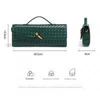 Porta archivos bolso cruzado portátil Horizontal primavera y verano nuevo bolso tejido de cuero suave - details 5