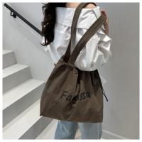 Bolsos de mano coreanos simples con cordón, bolso de compras ligero de gran capacidad, bolso de hombro informal con letras de diseñador para mujer - details 19
