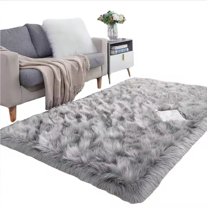 Alfombra De dormitorio, Elegante de Pelo Largo Mullida Excelente, Piel Sintética de Calidad, Alfombra de Lana,alfombras De salón - 1