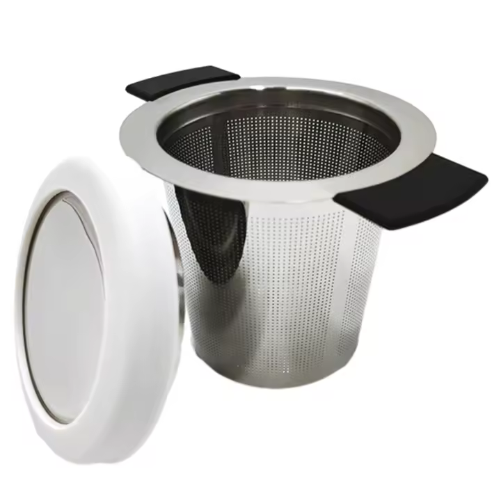 Colador de té de acero inoxidable 304 con tapa, Infusor de té resistente a altas temperaturas para el hogar - 1