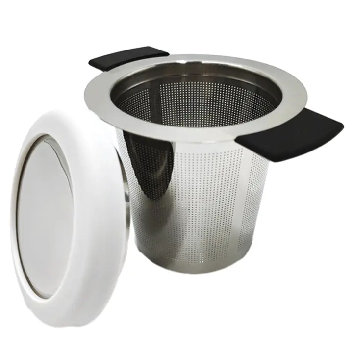 Colador de té de acero inoxidable 304 con tapa, Infusor de té resistente a altas temperaturas para el hogar - 1